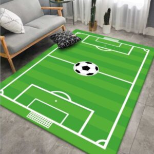 Kids Pattern 3D Printing Modern Design Carpet (Football)